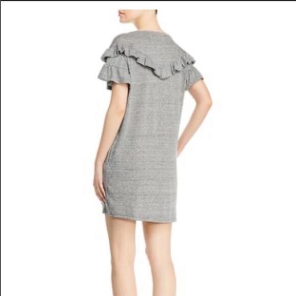 PAIGE | NEW Adalie Short Sleeve Ruffle Dress Heathered Gray Women’s Size X-Small - Picture 14 of 14